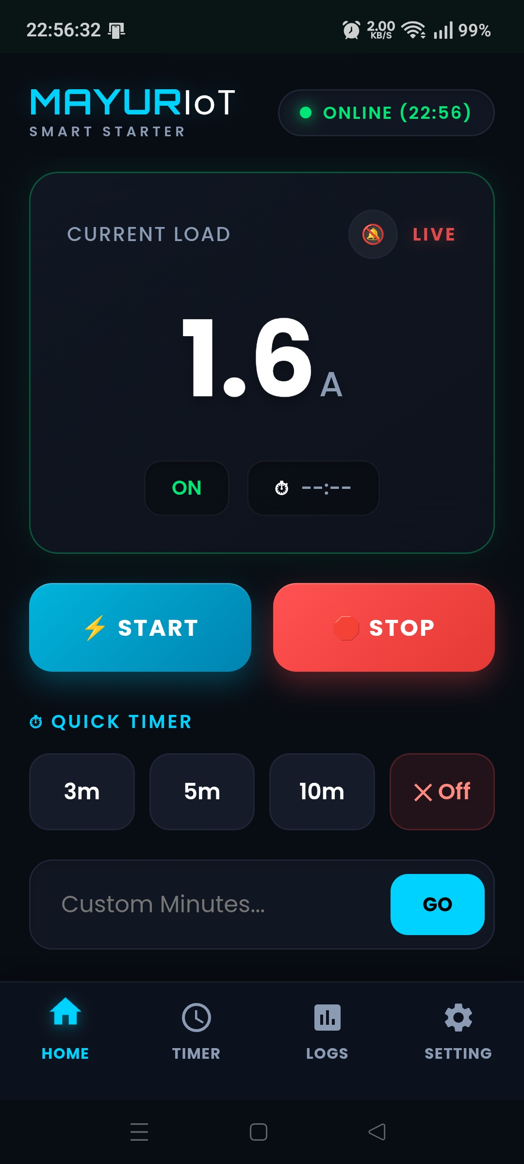Motor Starter Dashboard